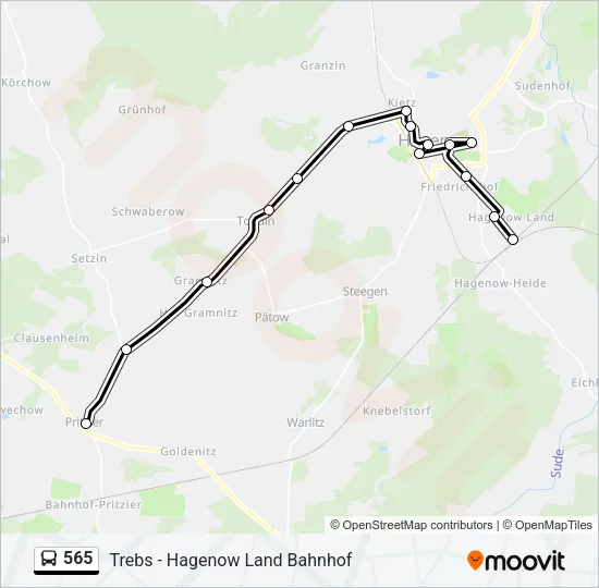 565 Bus Line Map