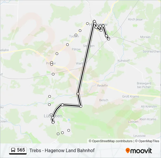 565 Bus Line Map