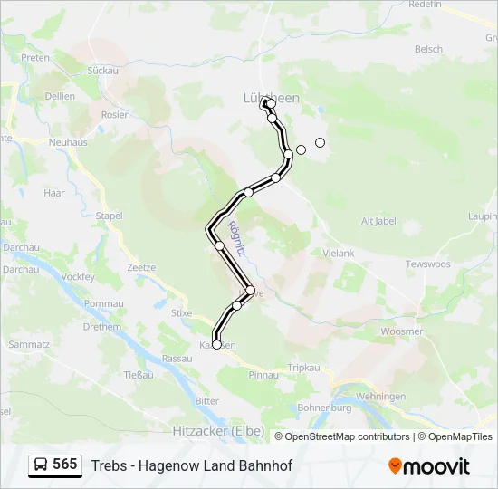 565 Bus Line Map