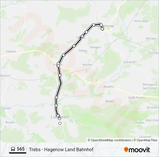565 Bus Line Map