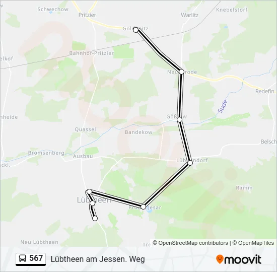 567 Bus Line Map