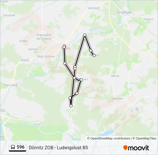 596 Bus Line Map