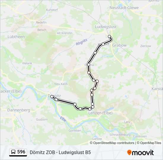Автобус 596: карта маршрута