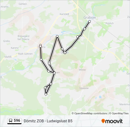 596 Bus Line Map