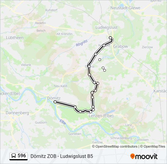 Автобус 596: карта маршрута