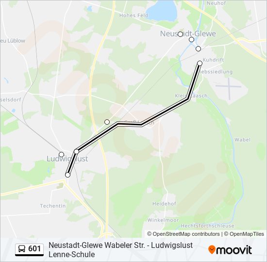 601 Route: Schedules, Stops & Maps - Neustadt-Glewe Laascher Str. (Updated)