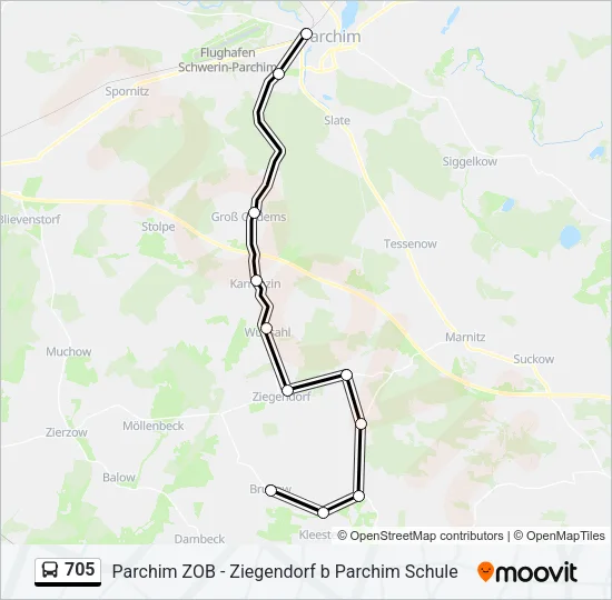 705 Bus Line Map