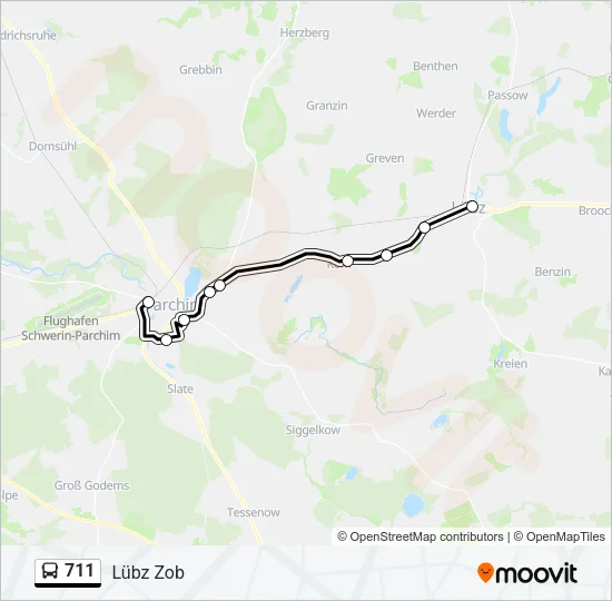 711 Bus Line Map