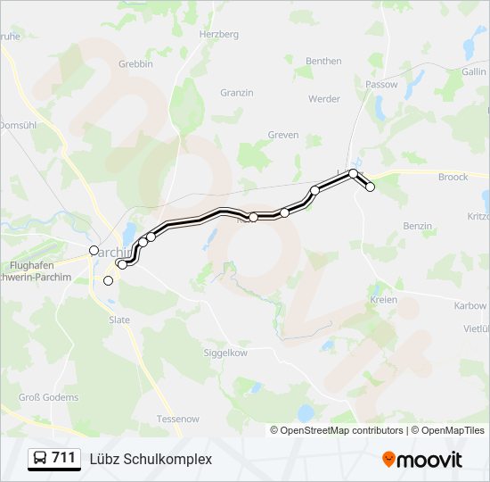 Автобус 711: карта маршрута