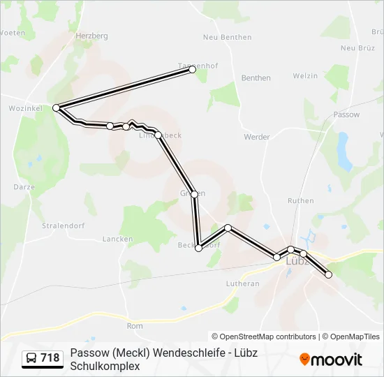 Автобус 718: карта маршрута