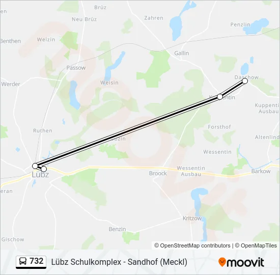 732 Bus Line Map