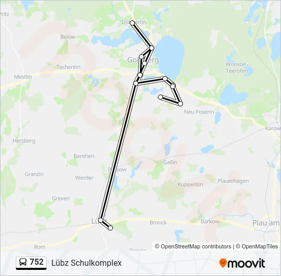 Автобус 752: карта маршрута