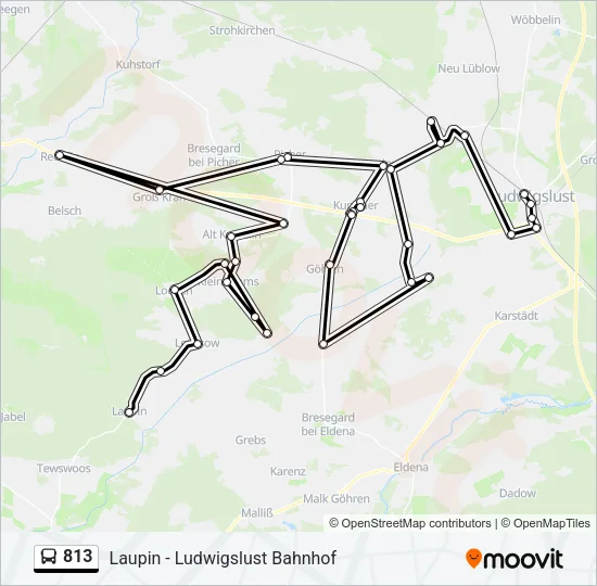 813 Bus Line Map