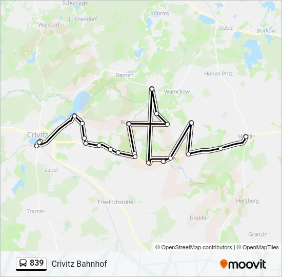 839 Bus Line Map