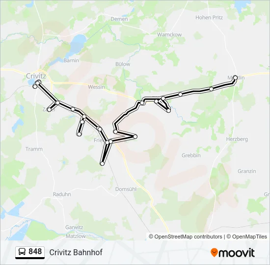 848 Bus Line Map