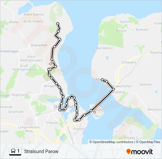 1 Bus Line Map