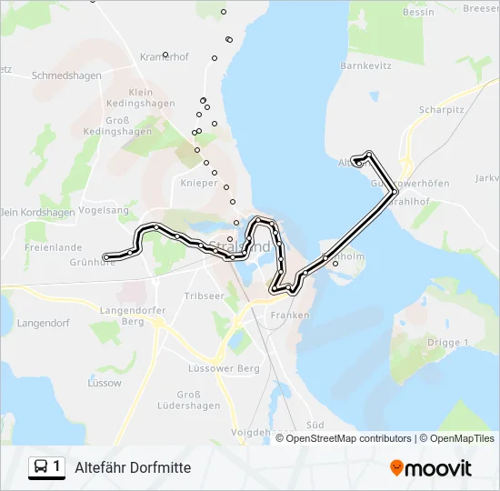1 Bus Line Map