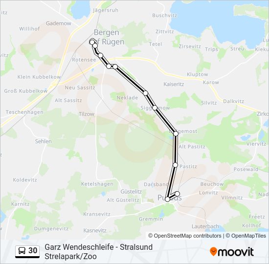 Buslinie 30 Karte