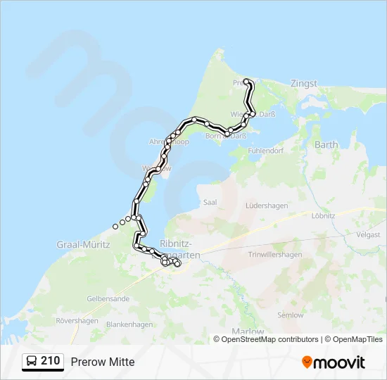 Автобус 210: карта маршрута