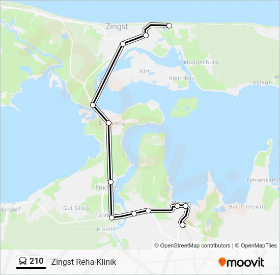 Автобус 210: карта маршрута