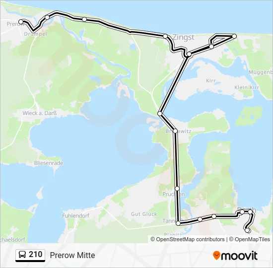 Автобус 210: карта маршрута