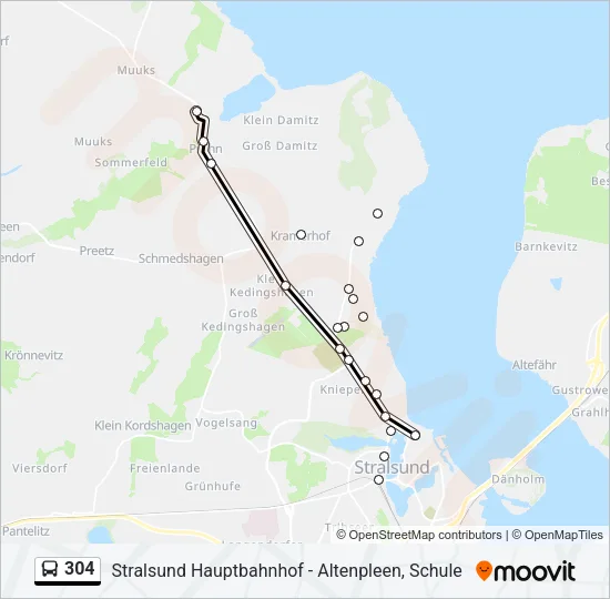 304 Bus Line Map