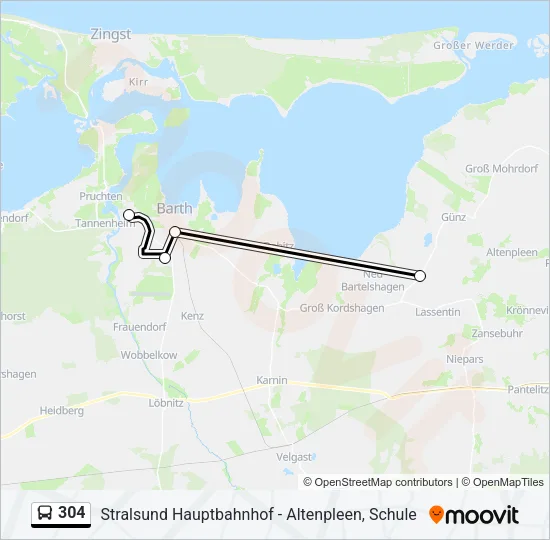 304 Bus Line Map