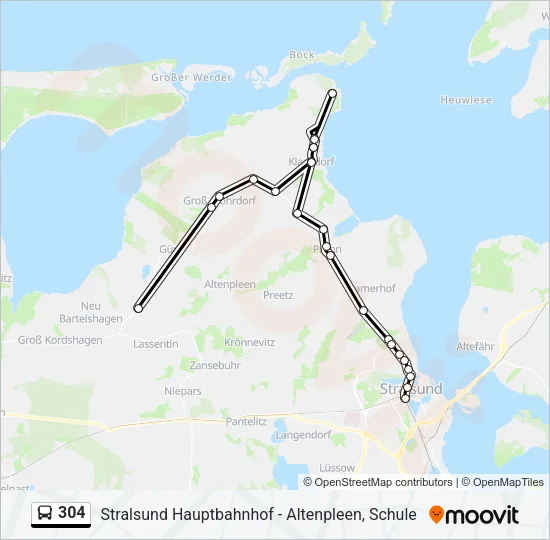 304 Bus Line Map