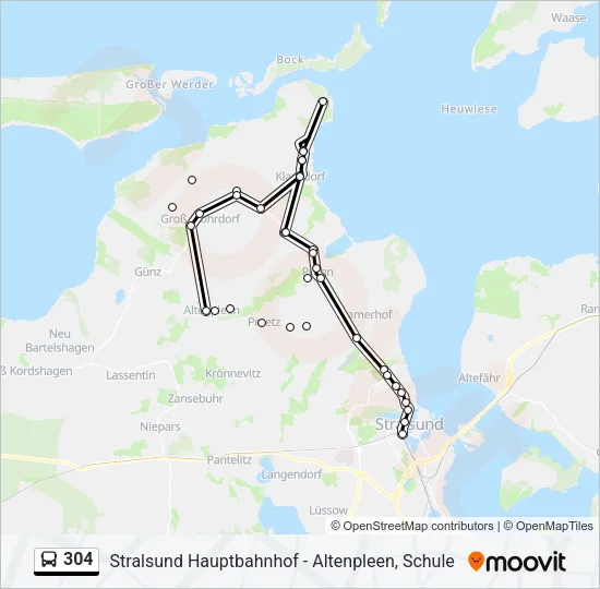 304 Bus Line Map