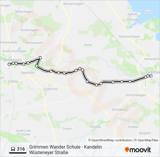 316 Bus Line Map
