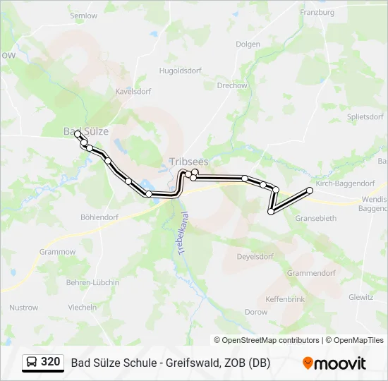 Автобус 320: карта маршрута