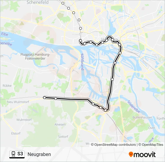 Поезд S3: карта маршрута