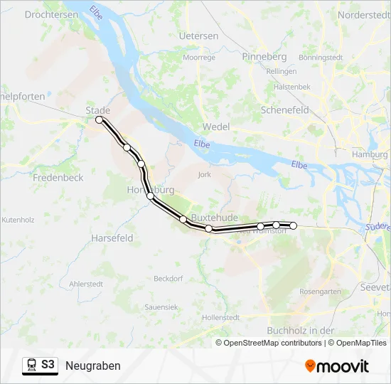 Поезд S3: карта маршрута