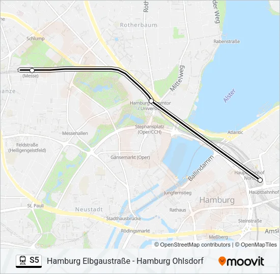 Поезд S5: карта маршрута