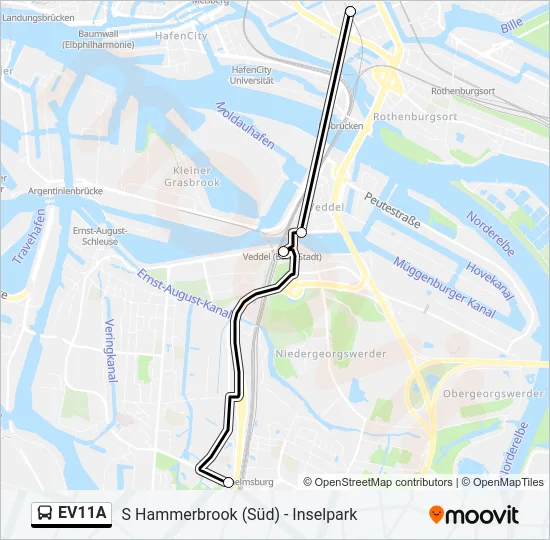 EV11A Bus Line Map