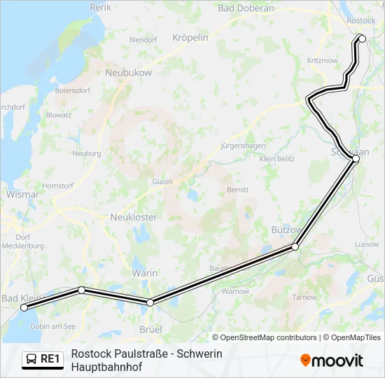 RE1 Bus Line Map