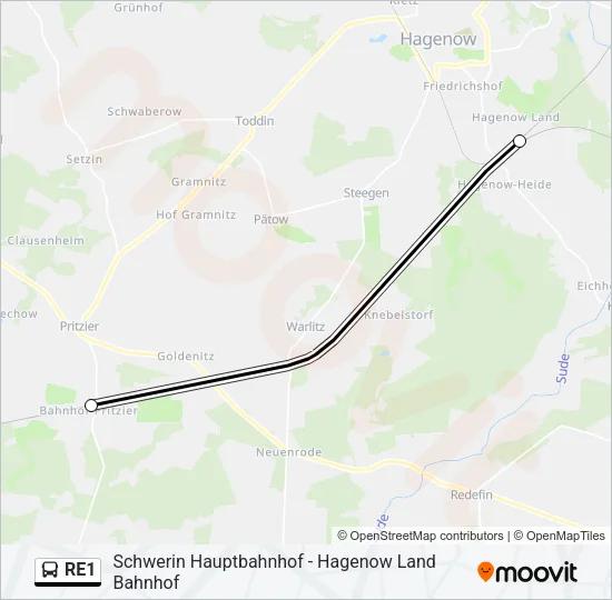 RE1 Bus Line Map
