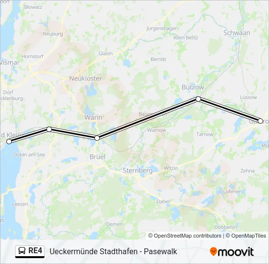 Автобус RE4: карта маршрута