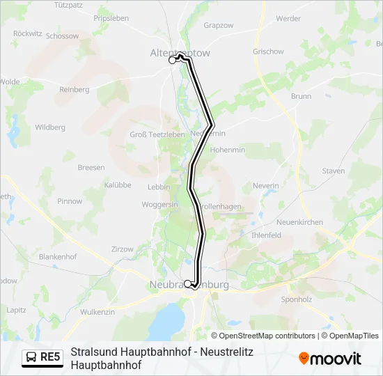 RE5 Bus Line Map