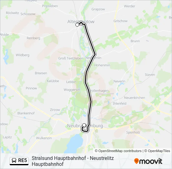 RE5 Bus Line Map