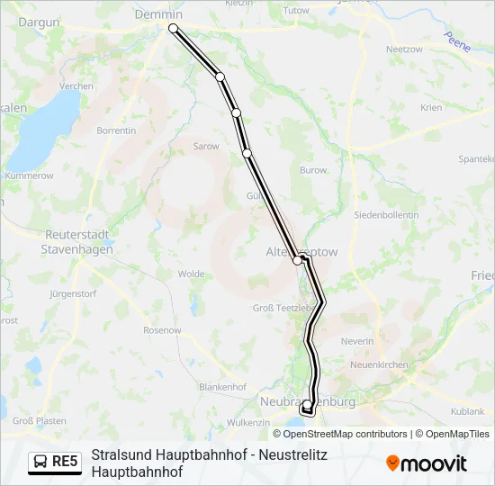 RE5 Bus Line Map