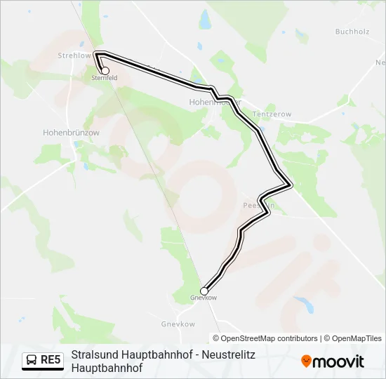 RE5 Bus Line Map