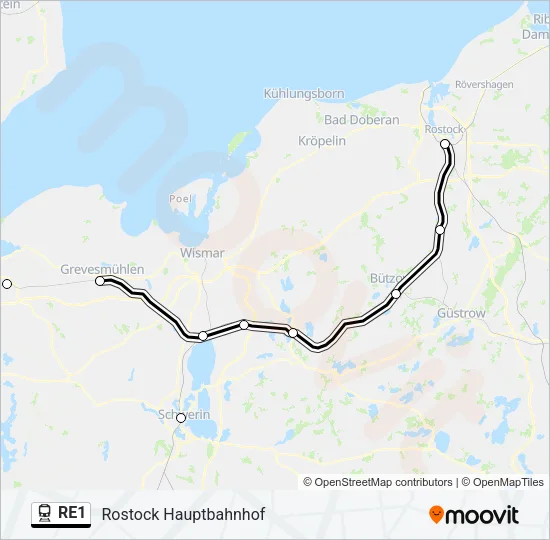 RE1 Train Line Map