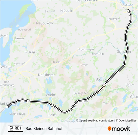 RE1 Train Line Map
