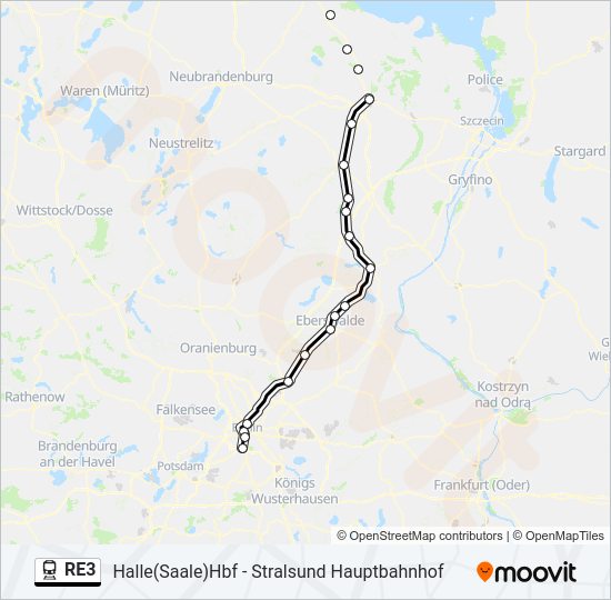 RE3 train Line Map