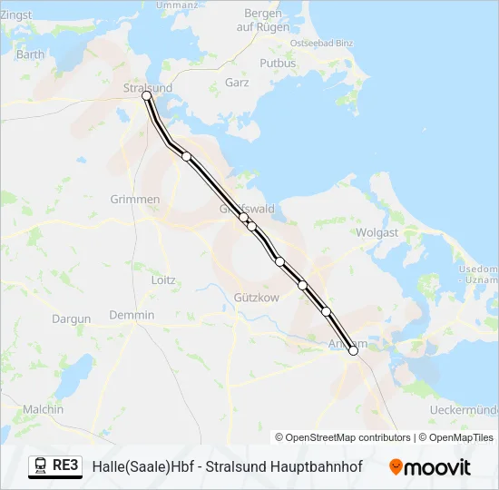 RE3 Train Line Map