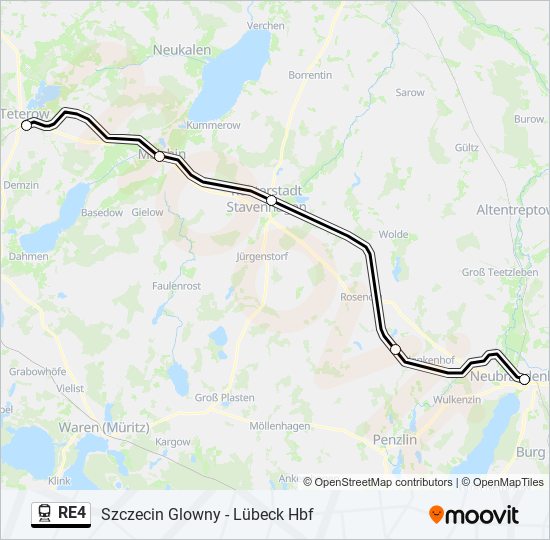 RE4 train Line Map