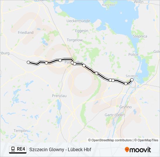 RE4 train Line Map