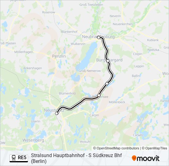 RE5 train Line Map