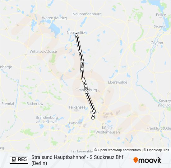 RE5 train Line Map